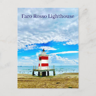 Faro Rosso Lighthouse Red Italy Postcard