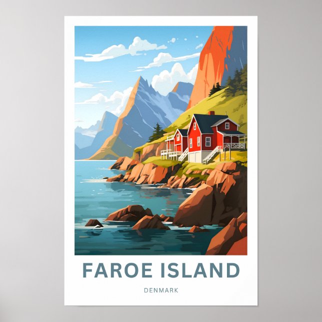 Faroe Island Denmark Travel Print (Front)