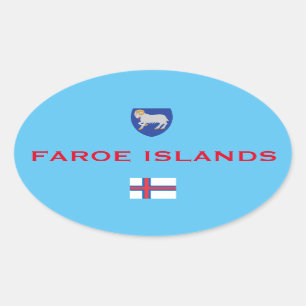Faroe Island Euro-Style Oval Ticker Sticker