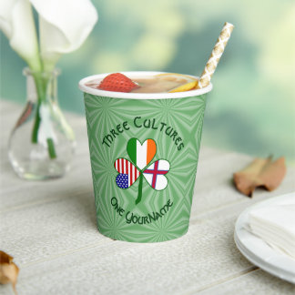 Faroe Islander Irish American Shamrock Personalize Paper Cups