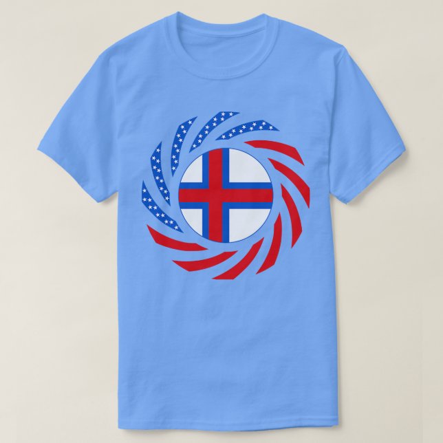 Faroe Islands American Multinational Patriot Flag  T-Shirt (Design Front)
