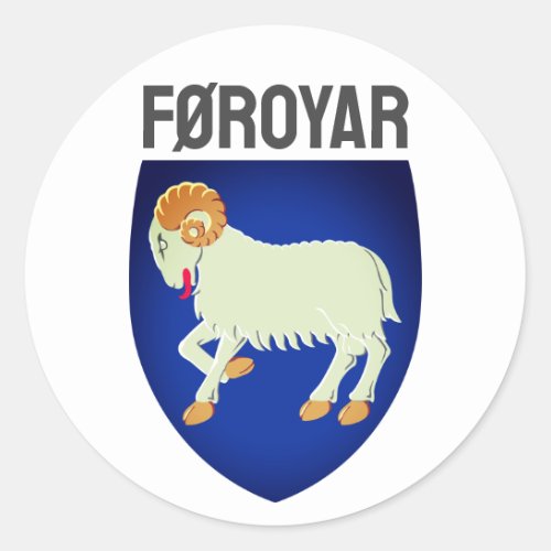 Faroe Islands coat of arms DENMARK Classic Round Sticker