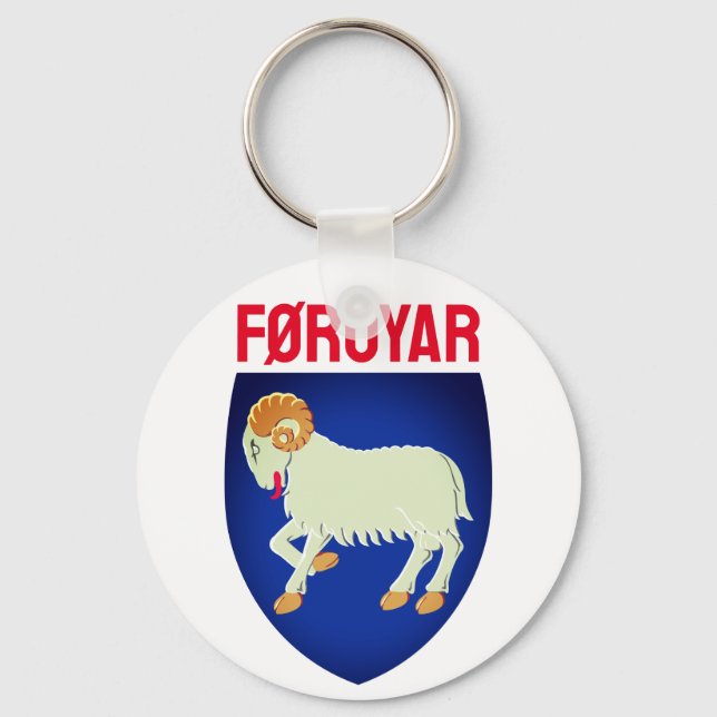 Faroe Islands coat of arms (DENMARK) Keychain (Front)