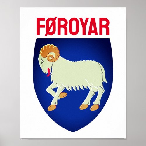 Faroe Islands coat of arms DENMARK Poster