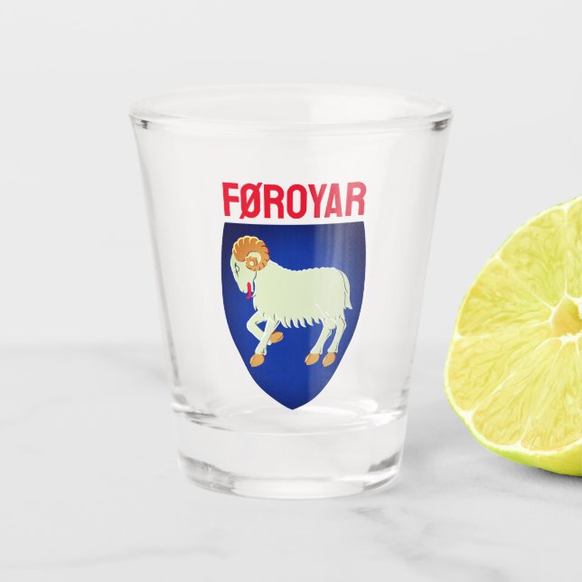 Faroe Islands coat of arms (DENMARK) Shot Glass (Front)