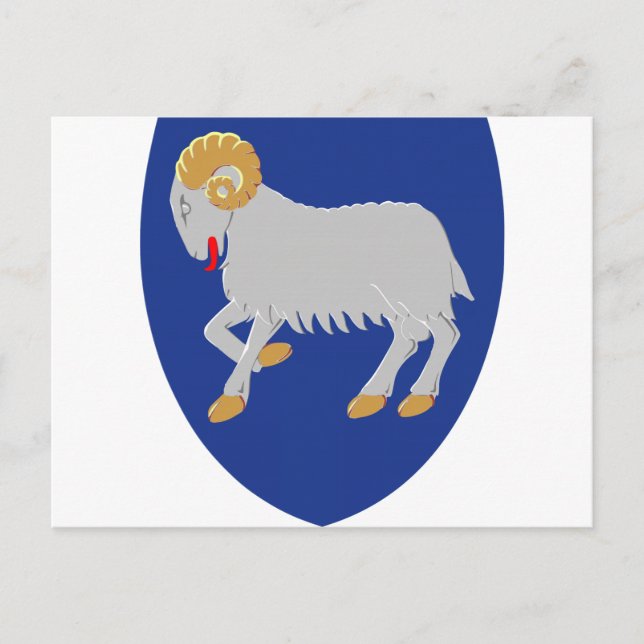 Faroe Islands (Denmark) Coat of Arms Postcard (Front)