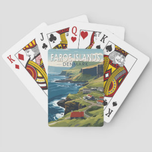 Faroe Islands Denmark Travel Art Vintage Poker Cards