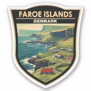 Faroe Islands Denmark Travel Art Vintage Sticker