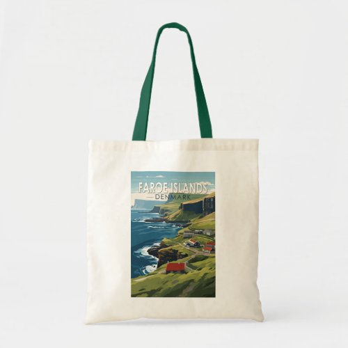 Faroe Islands Denmark Travel Art Vintage Tote Bag