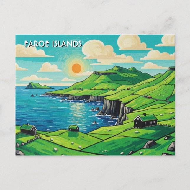 Faroe Islands Denmark Travel Postcard (Front)
