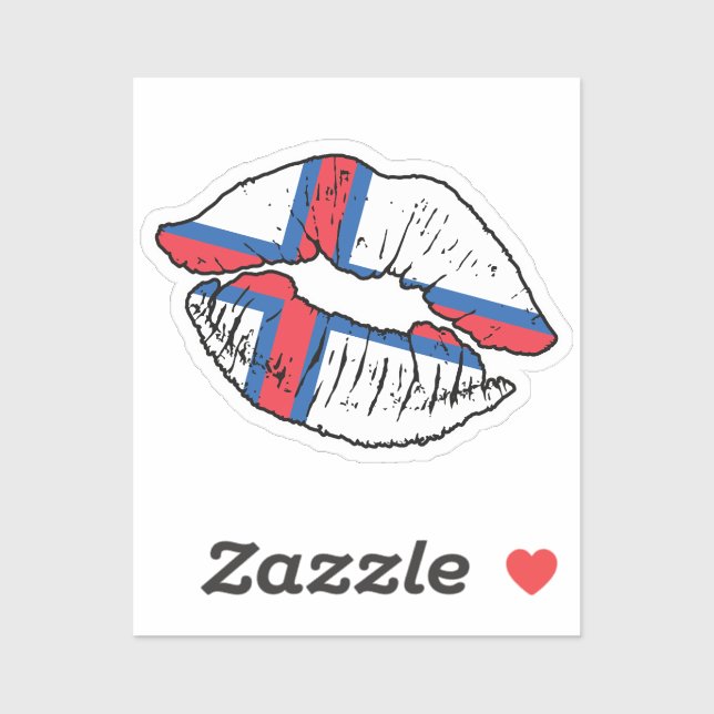 Faroe Islands Faroes Lipstick Love Flag Sticker (Sheet)