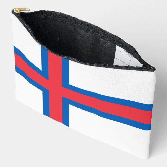 Faroe Islands flag Accessory Pouch (Open)