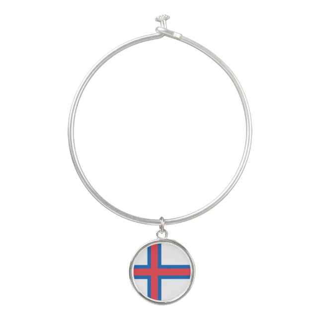 Faroe Islands Flag Bangle Bracelet (Front)