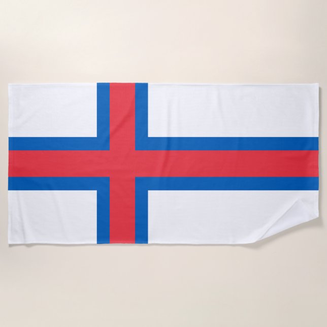 Faroe Islands flag Beach Towel (Front)