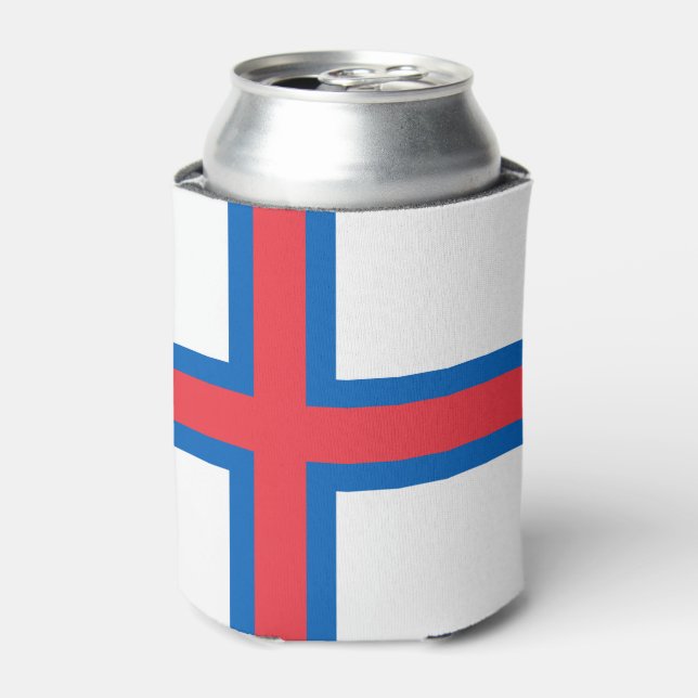 Faroe Islands Flag Can Cooler (Can Front)