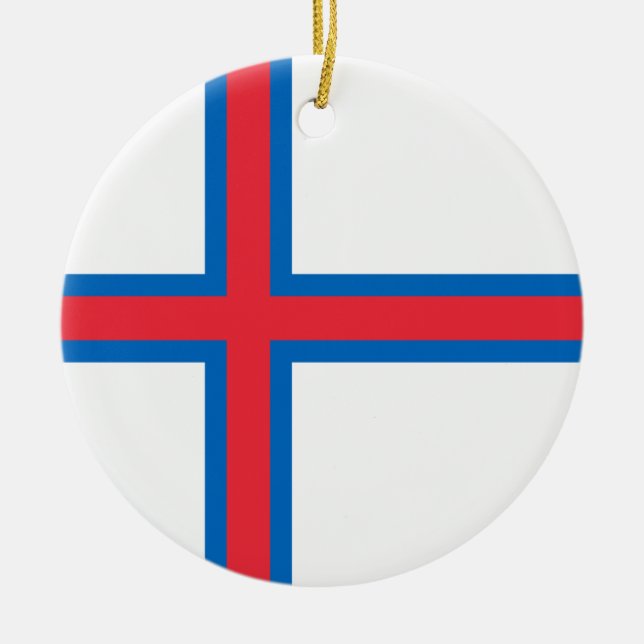 Faroe Islands Flag Ceramic Ornament (Front)