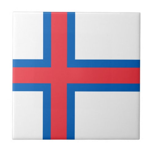 Faroe Islands Flag Ceramic Tile