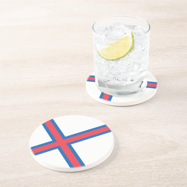 Faroe Islands flag Coaster (Side)