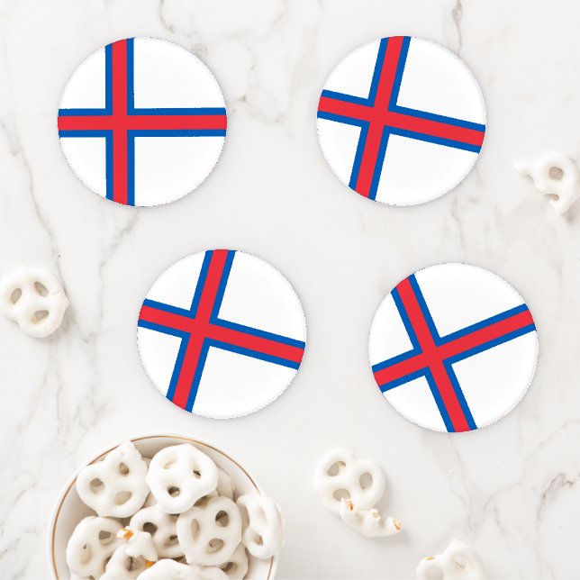 Faroe Islands flag Coaster Set (In Situ)