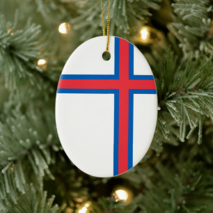 Faroe Islands flag (DENMARK) Ceramic Ornament