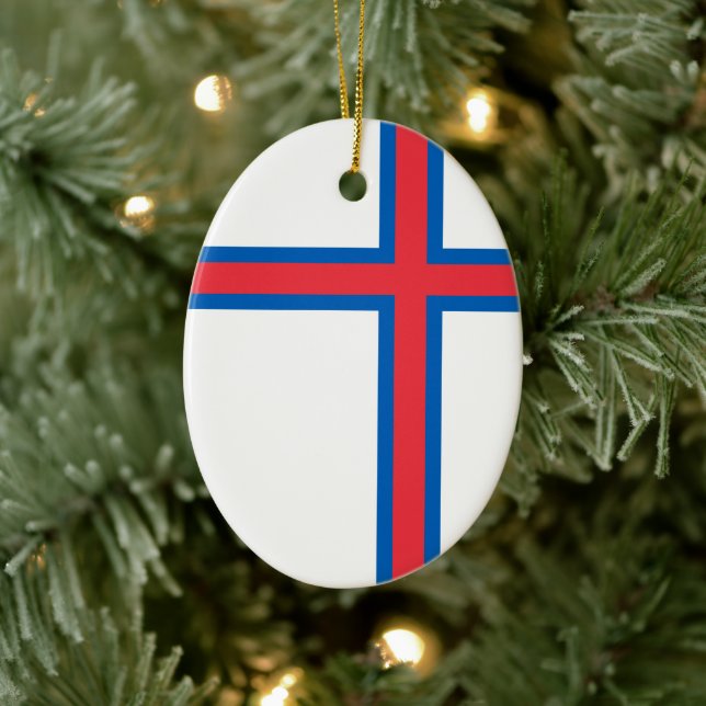 Faroe Islands flag (DENMARK) Ceramic Ornament (Tree)