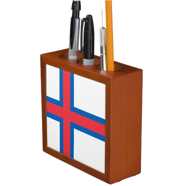 Faroe Islands Flag Desk Organizer (In Situ)