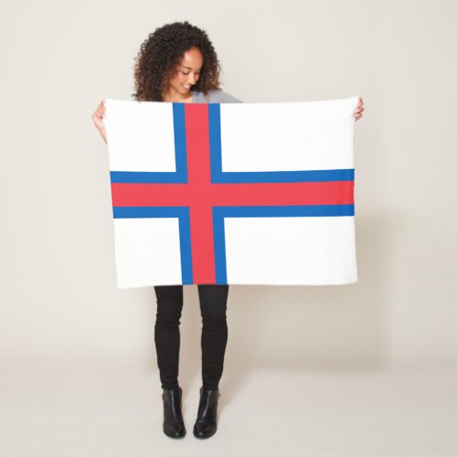 Faroe Islands Flag Fleece Blanket