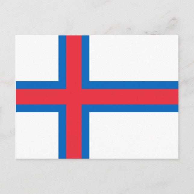 Faroe Islands Flag FO Postcard (Front)