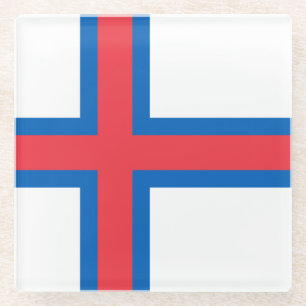 Faroe Islands Flag Glass Coaster