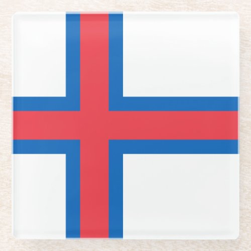Faroe Islands Flag Glass Coaster