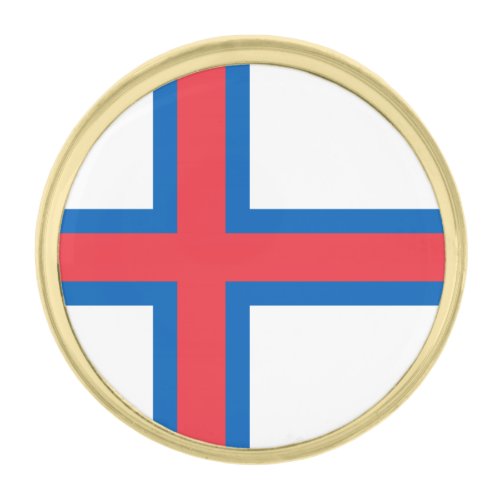 Faroe Islands Flag Gold Finish Lapel Pin