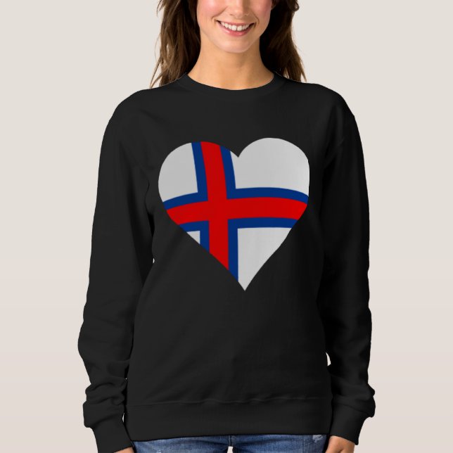 Faroe Islands Flag Heart Faroe Islands Love Faroe  Sweatshirt (Front)