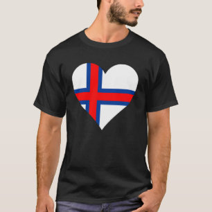 Faroe Islands Flag Heart Faroe Islands Love Faroe T-Shirt