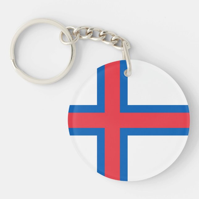 Faroe Islands Flag Keychain (Front)
