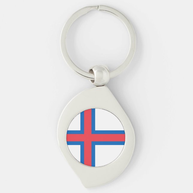 Faroe Islands Flag Keychain (Front)