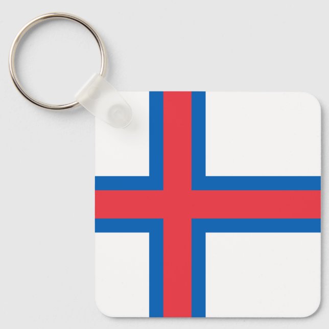 Faroe Islands Flag Keychain (Front)