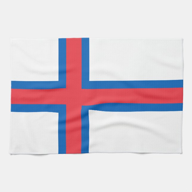 Faroe Islands Flag Kitchen Towel (Horizontal)
