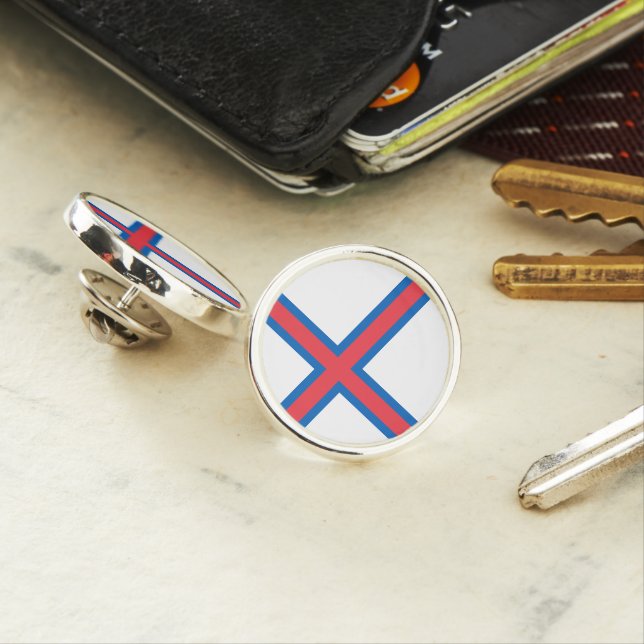 Faroe Islands flag Lapel Pin (In Situ)