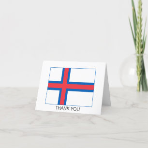 Faroe Islands Flag Letterpress Thank You Card