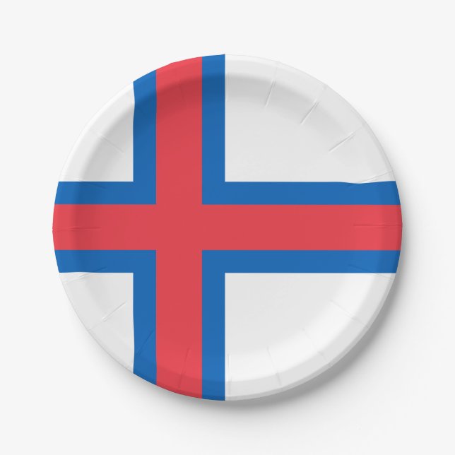 Faroe Islands Flag Paper Plates (Front)