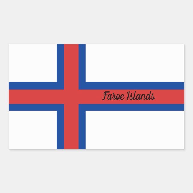 Faroe Islands flag  Rectangular Sticker (Front)