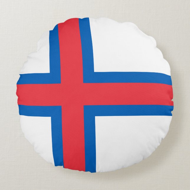 Faroe Islands Flag Round Pillow (Front)