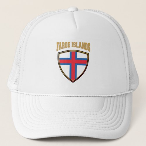 Faroe Islands Flag Shield Trucker Hat