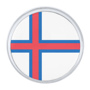 Faroe Islands flag Silver Finish Lapel Pin