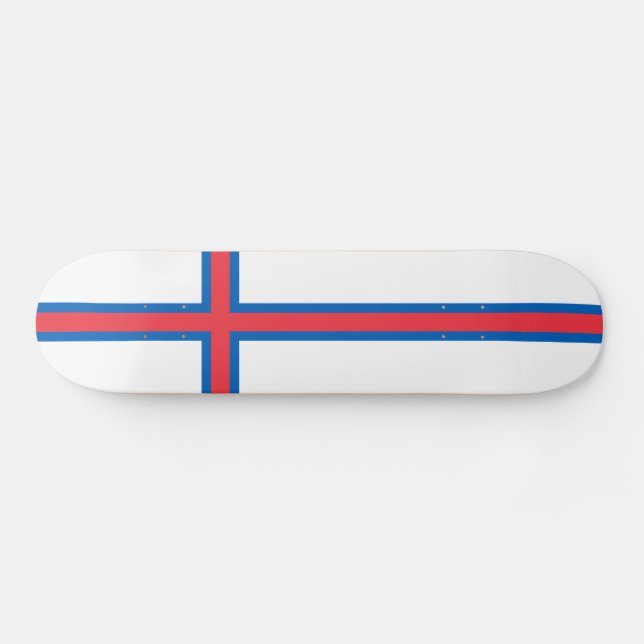 Faroe Islands Flag Skateboard (Horz)
