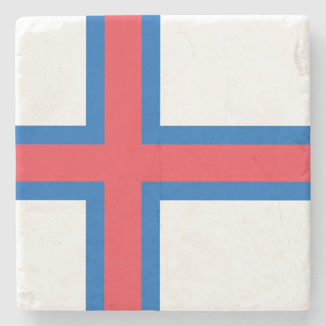 Faroe Islands Flag Stone Coaster (Front)