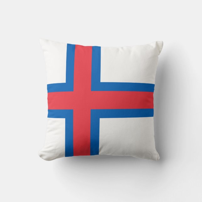 Faroe Islands Flag Throw Pillow (Front)