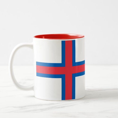 Faroe Islands Flag Two_Tone Coffee Mug