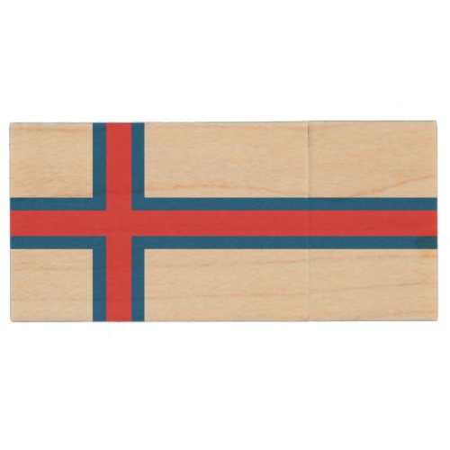 Faroe Islands Flag Wood Flash Drive