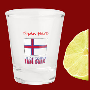 Faroe Islands Islander Flag Red Personalized  Shot Glass